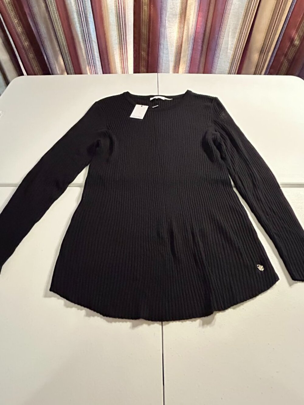 Calvin Klein Black Ribbed Knit Sweater – XL – NWT